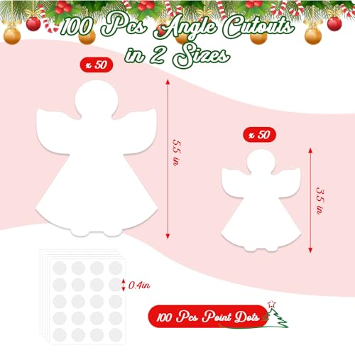 Découpes d'angle en papier blanc et pastilles de colle pour Noël
