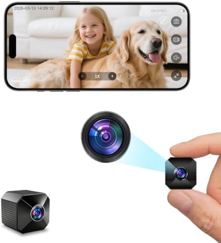 CKKYBB Mini Kamera 4K HD WLAN Kamera - Live Übertragung Handy APP Für WiFi Camera Indoor mit Akku Sicherheitskamera mit Bewegungsmelder/Nachtsich SD/Cloud-Speicher, Ideal für Haus