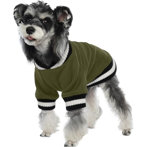 FUAMEY Dog Pullover Sweatshirt,Dog Winter Sweaters Warm Dog Clothes Dog Vest Thick Puppy Pullover Soft Pet Fleece Sweater Cute Doggie Boy Girl Outfi