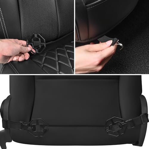 image for CAR PASS 2 Pack Leather Front Car Seat Covers, Bottom Seat Covers Full