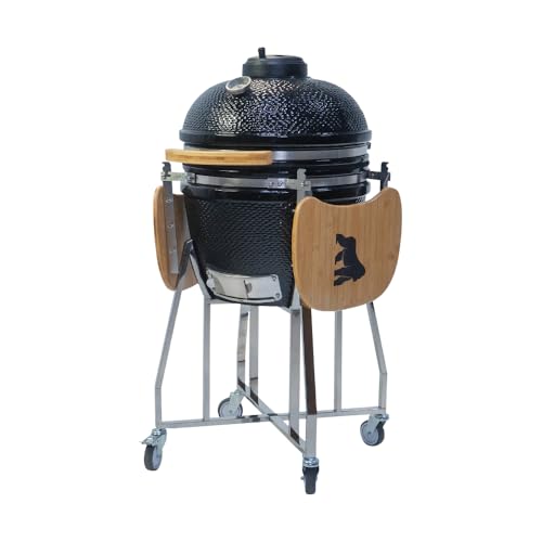 GRILLA Medium Kong Ceramic Charcoal Grill with Venting System, Heavy-Duty Ceramic, 350 Square Inches of Cook Space, For Outdoor Grilling, Smoking, and Baking