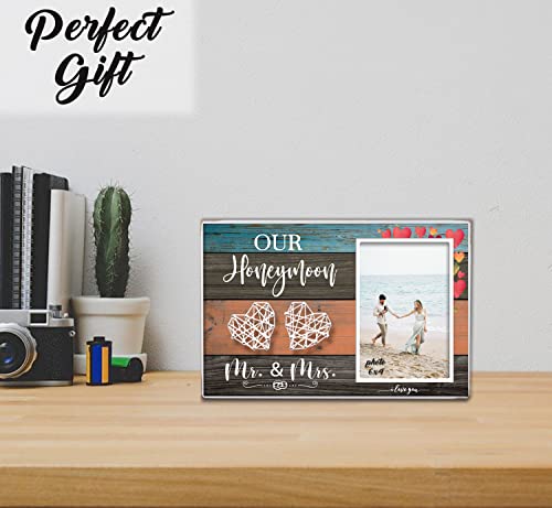 Ku-Dayi Honeymoon Picture Frames For Mr Mrs, Newlywed Honeymoon Gifts, Honeymoon Keepsake Frame - F013 #TOP1