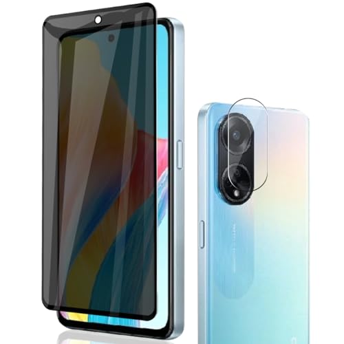 Phlleyaa Protector de Pantalla para OPPO A98 5G,Anti Espía de Vidrio Templado 1 Piezas y Protector de Lente de Cámara 1 Piezas,sin Burbujas Pantalla para OPPO A98 5G Vidrio Templado