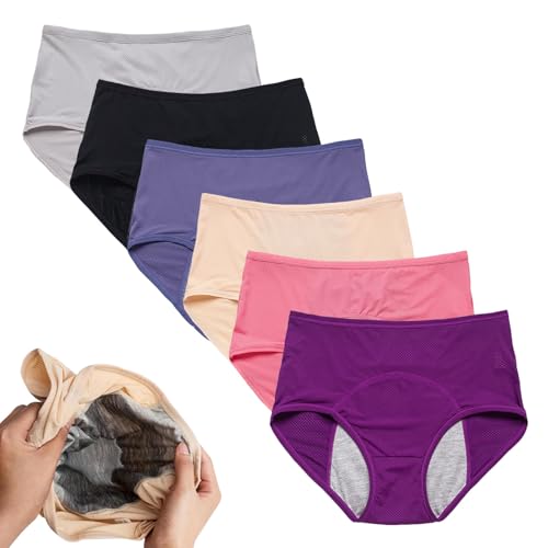 Ogvfunv Incontinence Underwear Women, for Medium Elderly Incontinence Panties for Women Full Coverage Briefs,Multi Colored,4XL