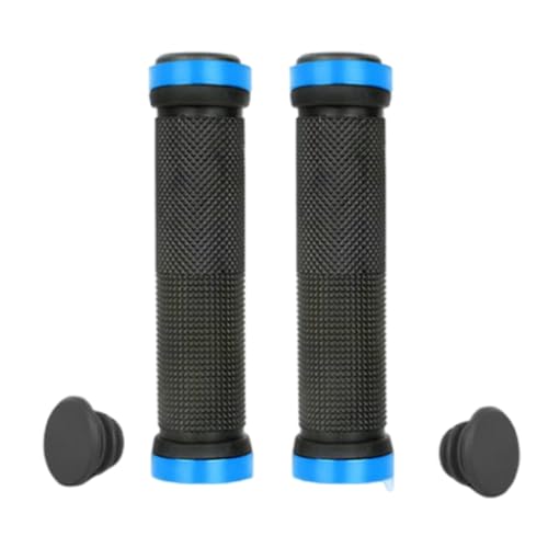 Loigohon マウンテンバイク用ハンドルバーグリップ 両側ロックタイプ ? 滑り止め設計 長距離ライドに適した快適なフィット感 (ブルー)