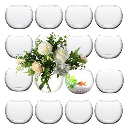 16 Pcs Glass Fish Bowl Vases Set
