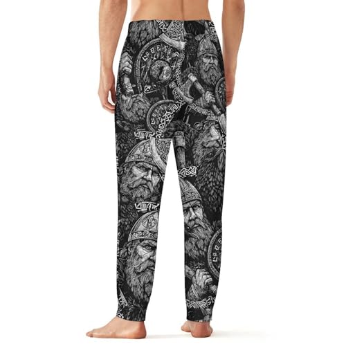 Odin God Vikings Ravens Men's Pajama Bottoms Sleep Lounge Soft Comfy Pants Sleepwear3