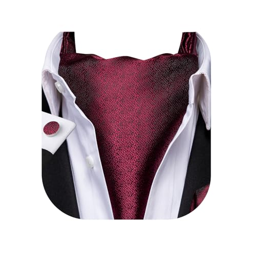 Image of Dubulle Paisley Floral Ascot for Men Self Tie Mens Cravat and Pocket Square Cufflinks Wedding
