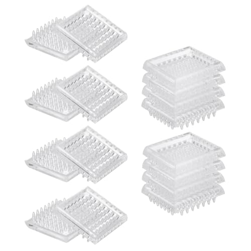 sourcing map 16 Pcs Carpet Protectors Spiked Caster Cups 1.89 Square Spiked Furniture Cup Furniture Carpet Protectors for Furniture Legs Table Chair Sofa
