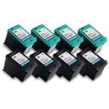 Printronic Remanufactured Ink Cartridge Replacement for HP 92 C9362WN HP 93 C9361WN (4 Black 4 Color) 8 Pack
