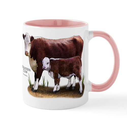 Taza grande CafePress Hereford Cow And Calf 11 oz cerámica miniatura 1