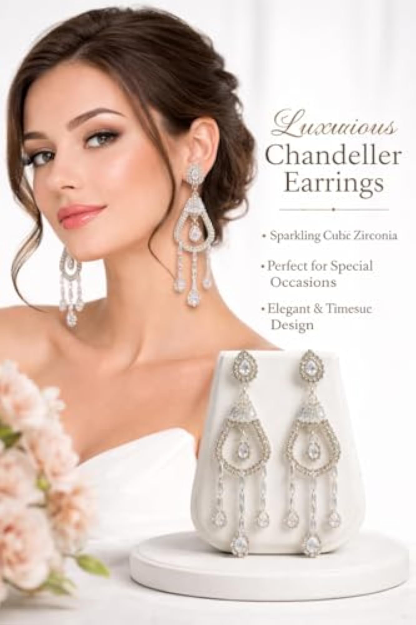 Luxury Crystal Drop Dangle Earrings for Women