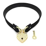 Heart Padlock Choker Collar Necklace Lolita Collar Cat Kitty Velvet Necklace with Lock and Key (B,...