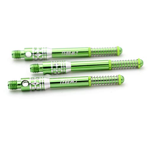 Cuesoul Tero Ak7 Aluminum Dart Shafts Green Built-In Spring Telescopic For Steel Tip Darts And Soft Tip Darts,Set Of 3 Pcs #TOP6