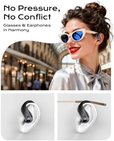 Wireless Earbuds Bluetooth 5.3 Sport Headphones with Earhooks,IPX7 Waterproof Earphones,48H Playtime Earbuds,Lightweight 7.8g,Noise Cancelling Mic Bluetooth Headphones for Running & Workout-Black — view 5
