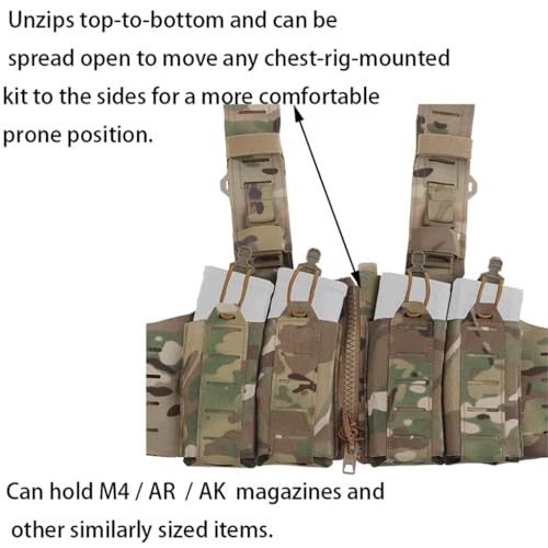 WLXW Tactical Chest Rig Vest Lightweight Molle M4 AR/A.K Magazine Pouch Holder Quick Release Zipper S.F Airsoft Chest Rig Vest With Padded Shoulder Straps For CS Hunting Military Wargame(WG) - Image 7