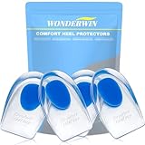 Gel Silicone Heel Pads/Cups,2 Pairs Heel Lifts for Achilles Tendonitis,Shoe Wedge Inserts for Plantar Fasciitis,Sore Heel, Heel Spur and Heel Pain Relief,Heel Support for Men and Women(Large)