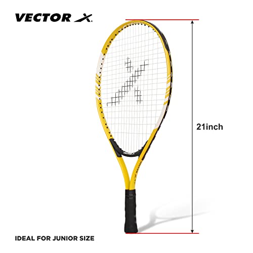 Image of Vector X Vxt 520 21 inches with Full Cover Strung Tennis Racquet (Red,White) (Yellow)