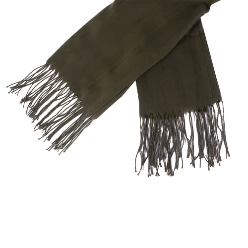 Cachecol Echarpe Lenço Pashimina Xale Lisa Verde Militar 100g