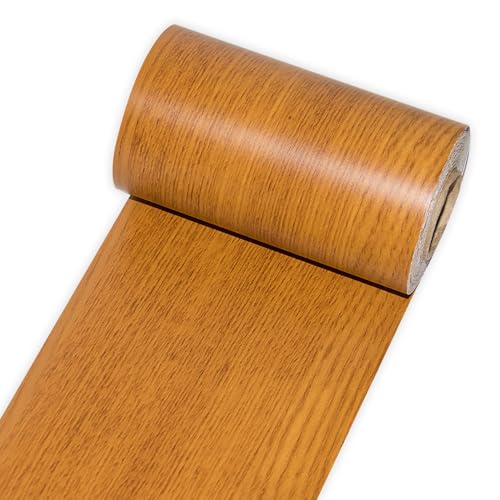 Image of Self Adhesive Wood Grain Tape for Mirrors, 4 inch X 32 ft Decorative Duct Tape Light Brown Wood Grain Repair Patch for Tables, Floor, Bathroom, Cabinets, Handicraft DIY