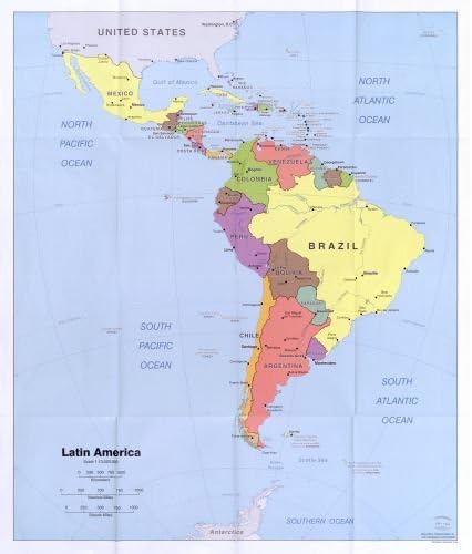 Vintography 2006 Map Latin America. - Size: 20x24 - Ready to Frame - Latin America | Latin America