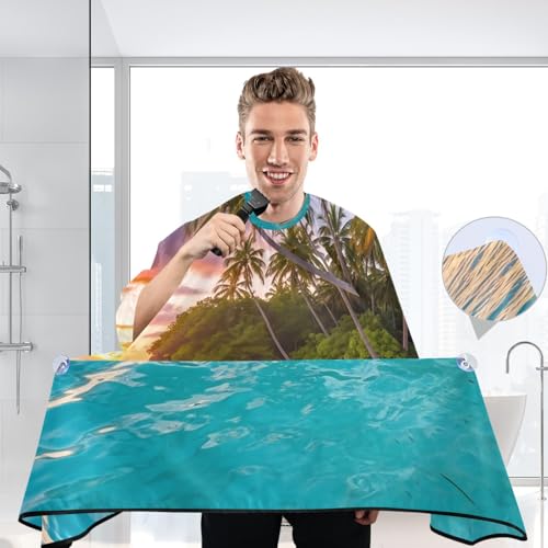 Capa de Barbero Impermeable Kigai Tropical Beach para Hombre miniatura 6