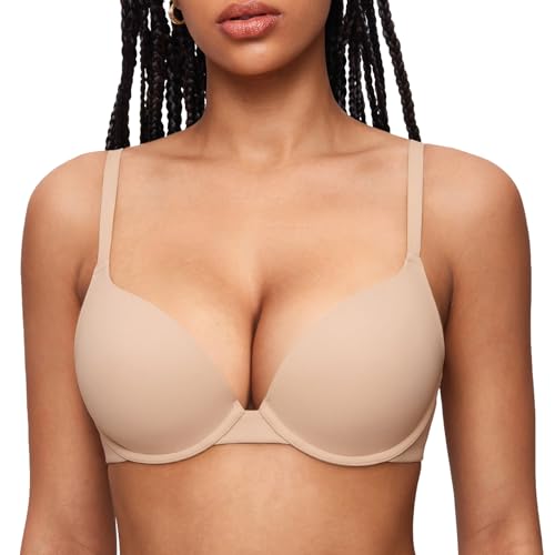 Image of INLYRIC Women's Push Up Bra Tshirt Demi Supportive Bras Underwire Plunge Padded Comfortable Inbarely Plus Collection