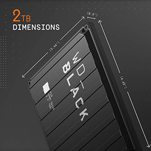 WD_BLACK P10 Game Drive 2 TB, HDD portatile per accesso in mobilità alla tua library di giochi, Compatibile con console o PC