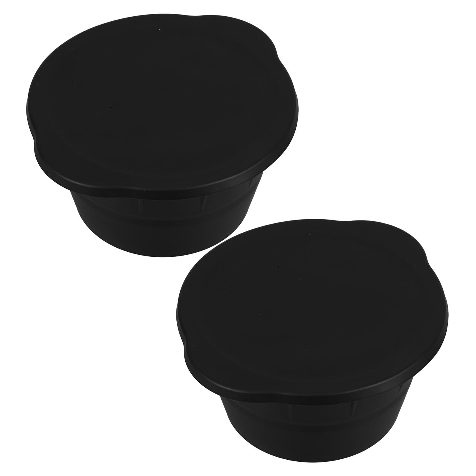 TOPBATHY Molde para Cubitos de Hielo Redondo de Silicona Negro, Plegable y Reutilizable, Capacidad 3.6l para Uso al Aire Libre y Baños de Hielo, Paquete de 2 Piezas