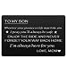 Wallet Cards Gift for Son from Mom Engraved Metal Wallet Insert for Son, Mini Love Note - To My Son Gift - Unique Gift to Son from Mother, Graduation Gift, Coming of Age Gift Perfect Son Birthday Gift