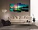 S01927 5 Pieces Wall Art Aurora scenery Painting on Canvas Stretched and Framed Canvas Paintings Ready to Hang for Home Decorations Wall Decor