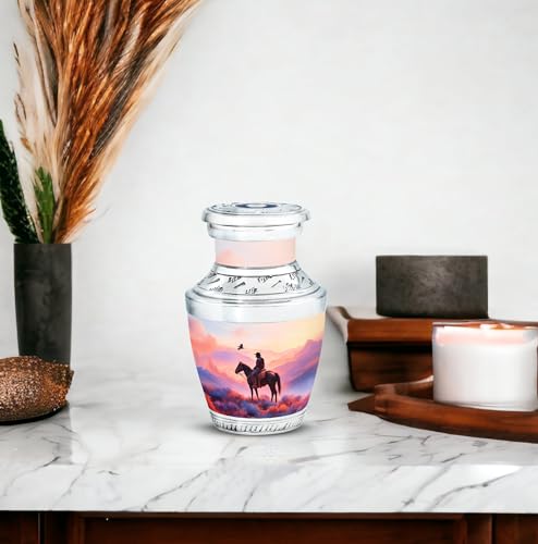 Image of Cowboys Urn Ashes Keepsake 3 Inch | Decorative Urns Keepsake Urn for Adult Human Burial Urns for Ashes