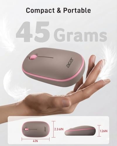Image of Acer Wireless Mouse for Laptop, 2.4GHz Wireless Mouse with USB Receiver - Smooth Tracking, 12-Month Battery, for Windows, macOS, ChromeOS, Compatible with PC, Mac, Laptop, Tablets - Peach