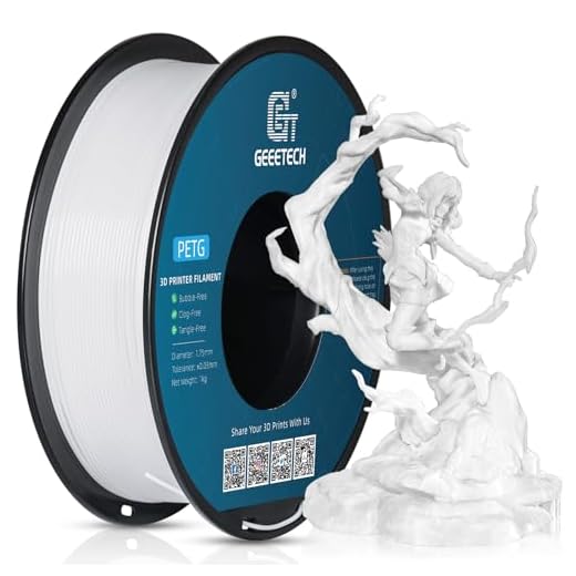 GEEETECH Filamento PETG 1.75mm 1kg Impresora 3D Filamento, Precisión Dimensional +/- 0.02 mm, PETG Blanco
