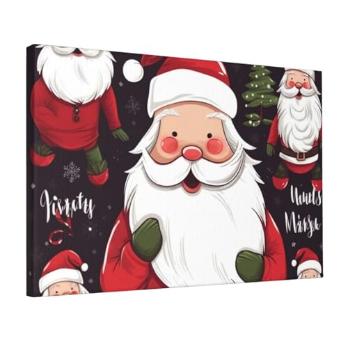 Toile Père Noël 30x45cm pour salon et décoration murale festive