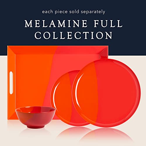 1/2 & 1/2 Melamine Side Plates Set Of 4, Chip And Break-Resistant, Durable Salad Plates, Kid-Friendly Dessert Plates For Indoor And Outdoor, Dishwasher Safe, Orange/Salmon - Thomas Fuchs Creative #TOP6