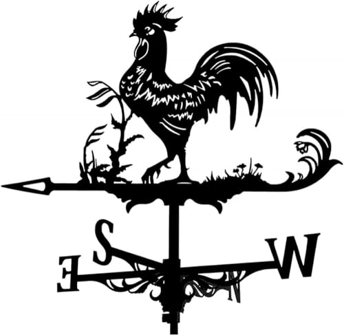 Banderuola segnavento in Metallo, squisita a Forma di Gallo, Ornamento​Indicatore direzione del Vento Gallo Rivestimento per Scene agricole Strumenti misurazione