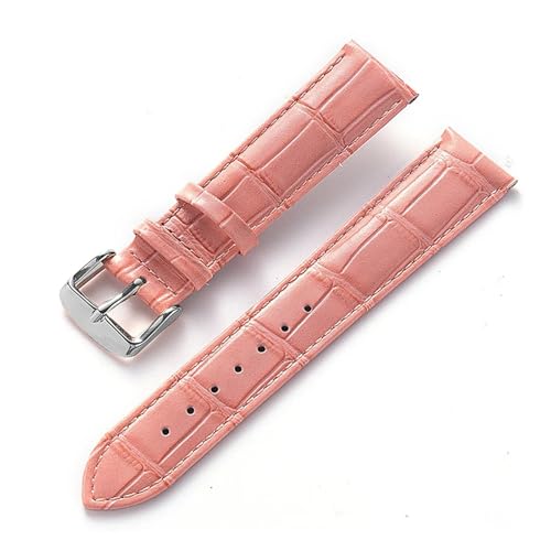 Bracelet en cuir LUGEMA pour Cartier Tank, fermoir pliant 17mm rose