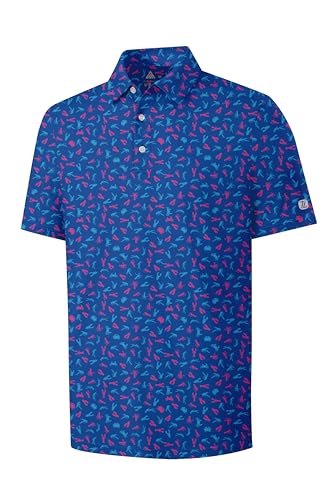 Image of ZITY Men's Golf Shirts Short Sleeve Polo Moisture Wicking Performance Print Pattern Poloshirt for Men UPF50+ Casual T-Shirt 3XL