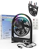 Magnetic Cruise Fan Cabin Approved - Durable Rechargeable Battery, Multi-Color RGB LED Light, Sleep-Friendly Smart Display & Timer, Magnetically Sticks on Cabin Ceilings and Walls - Sleek Design