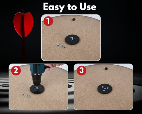 ds. distinctive style Dartscheiben-Wandhalterung – sicheres Dartscheiben-Montageset mit Gleitschiene inklusive Halterungsschrauben, Nägeln und Maßband