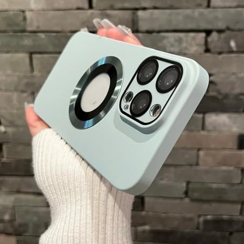 Étui magnétique iPhone 15 Pro bleu ciel avec film caméra