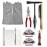 VASTOOLS MIG Welding Tools,8sets,Chipping Hammer,Leather Welding Gloves 13.5