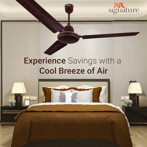 Image of RR Signature Morpheus 1200 MM | Star-rated BEE Certified | Energy Efficient 52-Watt | High Speed Ceiling Fan [Brown]