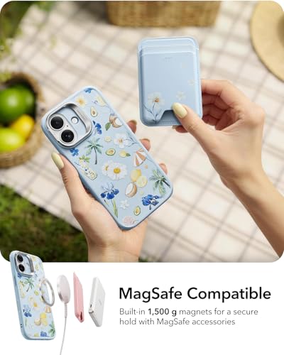 Image of ESR for iPhone 17 Case with Stash Stand, Compatible with MagSafe, Military-Grade Drop Protection Magnetic Phone Case for iPhone 17, Scratch-Resistant Back Cover,Tropical Paradise