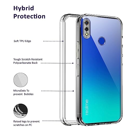 Image of Jkobi Back Cover for Realme 3 | Realme 3i (Silicone Clear Shockproof Case with Camera Protection | Soft and Flexible | Transparent)
