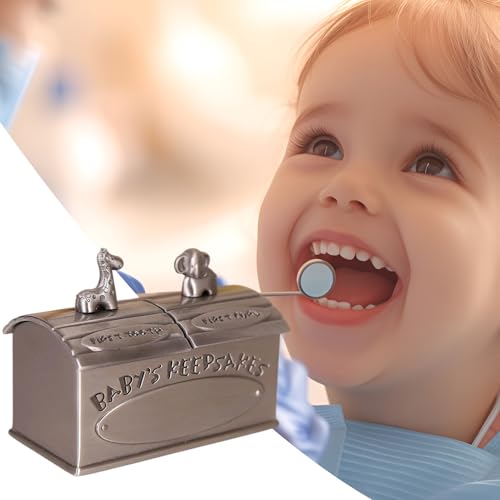 Cajita para dientes de leche – Diseño con animales de aleación de zinc – Elegante de recuerdo para niños regalo cumpleaños