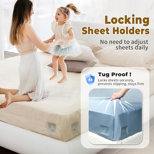 OEH Sheet Holders, Bed Sheet Holders for Corners, Fitted Sheet Holder Keep Sheets Firm & Tight, 4Pcs Heavy Duty Bed Sheet Clips, Bed Sheet Grippers, Universal Lock Sheets Holders for All Mattress by OEH - Image 6