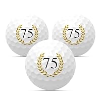 MYNT Golfbälle 75 zum Geburtstag 3er Set Golfgeschenk Golf Geburtstagsgeschenk Geschenk Geschenkidee Jubiläum Jahrestag Happy Birthday 18 20 22 25 30 33 35 40 44 45 50 55 60 65 66 70 77 80 85 90