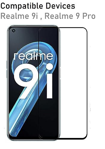 Image of HD Tempered Glass Screen Protector Compatible For Realme 9i, Realme 9 Pro With Edge To Edge Coverage And Easy Installation Kit